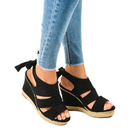 Sandales compensées espadrilles noires 66-358 le noir 1