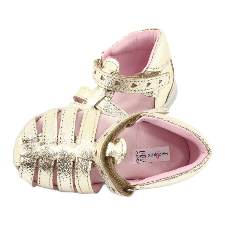 Sandales en cuir doré Mazurek 245 4