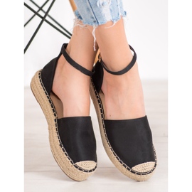 SHELOVET Espadrilles Avec Boucle noir 1