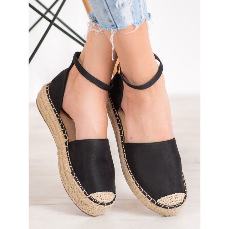 SHELOVET Espadrilles Avec Boucle le noir 1