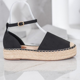 SHELOVET Espadrilles Avec Boucle noir 2
