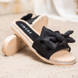 SHELOVET Pantoufles noires élégantes 1