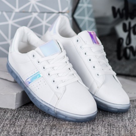 SHELOVET Baskets à semelle transparente blanche 2