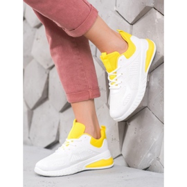 SHELOVET Baskets de sport blanche jaune 1