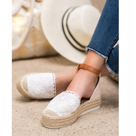 SHELOVET Espadrilles à la mode avec dentelle blanc 1