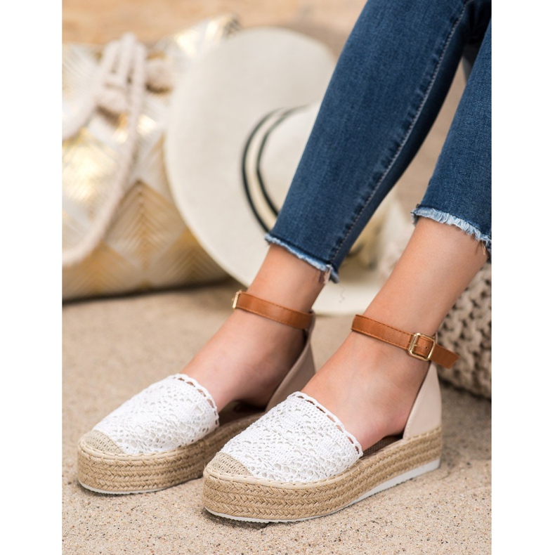 SHELOVET Espadrilles à la mode avec dentelle blanche 2 SHELOVET Espadrilles à la mode avec dentelle blanche 2