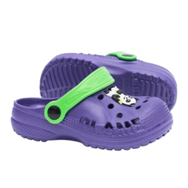 Flameshoes Pantoufles pour enfants Purple Kroks Home avec panda violet vert 1 Flameshoes Pantoufles pour enfants Purple Kroks Home avec panda violet vert 1