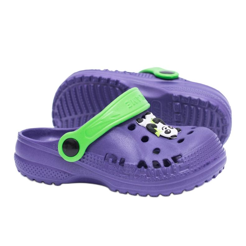Flameshoes Pantoufles pour enfants Purple Kroks Home avec panda violet vert 1 Flameshoes Pantoufles pour enfants Purple Kroks Home avec panda violet vert 1