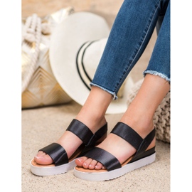 SHELOVET Sandales noires sur la plate-forme 2