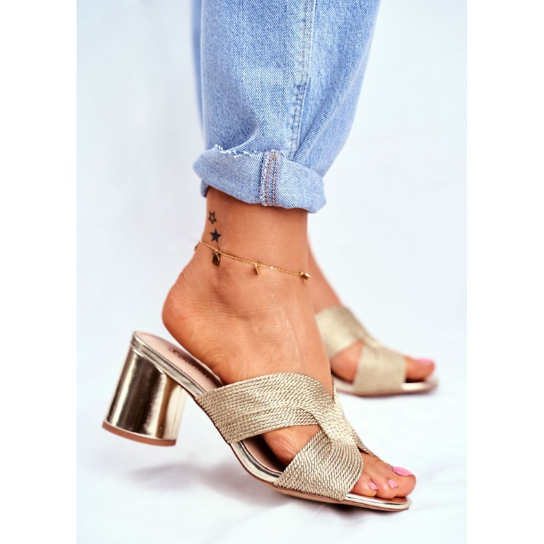 S.Barski Chaussons Femme Sur Talon Slip Or Invité d'or 1 S.Barski Chaussons Femme Sur Talon Slip Or Invité d'or 1