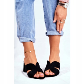 S.Barski Pantoufles Femme Sur Talon Slip Noir Invité 1