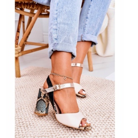 Sandales On A Bar Laura Messi 2136 Cuir Noir Serpent Altres multicolore jaune 1