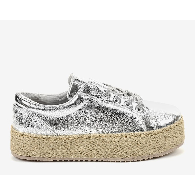 Espadrilles à lacets argentées 6220 gris 2
