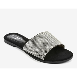 Chaussons noirs avec zircons cubiques 839-761 gris 1