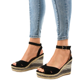 Espadrilles compensées noires 150-613 le noir 2