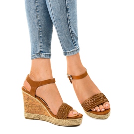 Sandales compensées espadrilles marron 77-105 brun 1