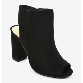 Bottines en daim noir sur le poteau 0280-138 le noir 1