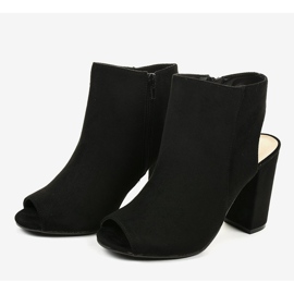Bottines en daim noir sur le poteau 0280-138 le noir 3
