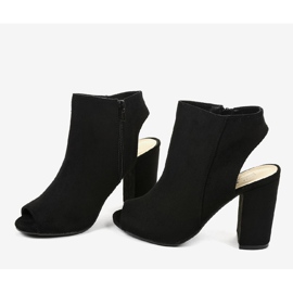 Bottines en daim noir sur le poteau 0280-138 le noir 4