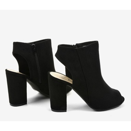 Bottines en daim noir sur le poteau 0280-138 le noir 5
