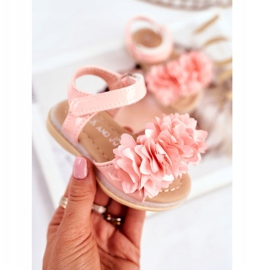 FRROCK Sandales Enfant Avec Velcro Rose Brillant Milena 2