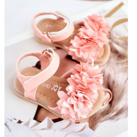 FRROCK Sandales Enfant Avec Velcro Rose Brillant Milena 1