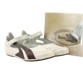 Ren But Ballerines en cuir Ren-But en solde blanche multicolore 5