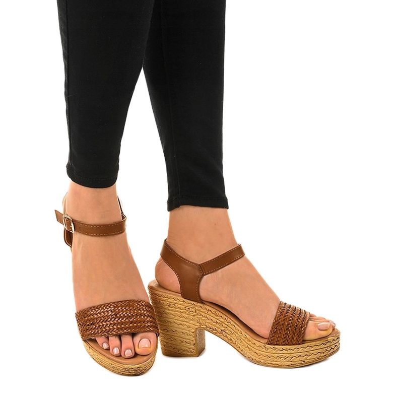 Sandales à talons marron 150-614 brun 1