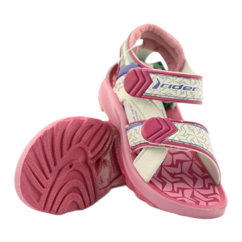Rider Sandales pour enfants blanc rose cavalier pour Velcro 80608 4