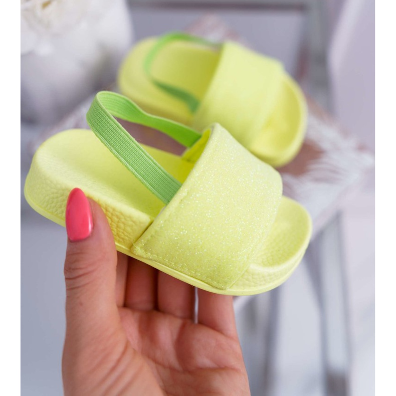 FRROCK Chaussons Fille Brocart Citron Vert Rimia jaune 1