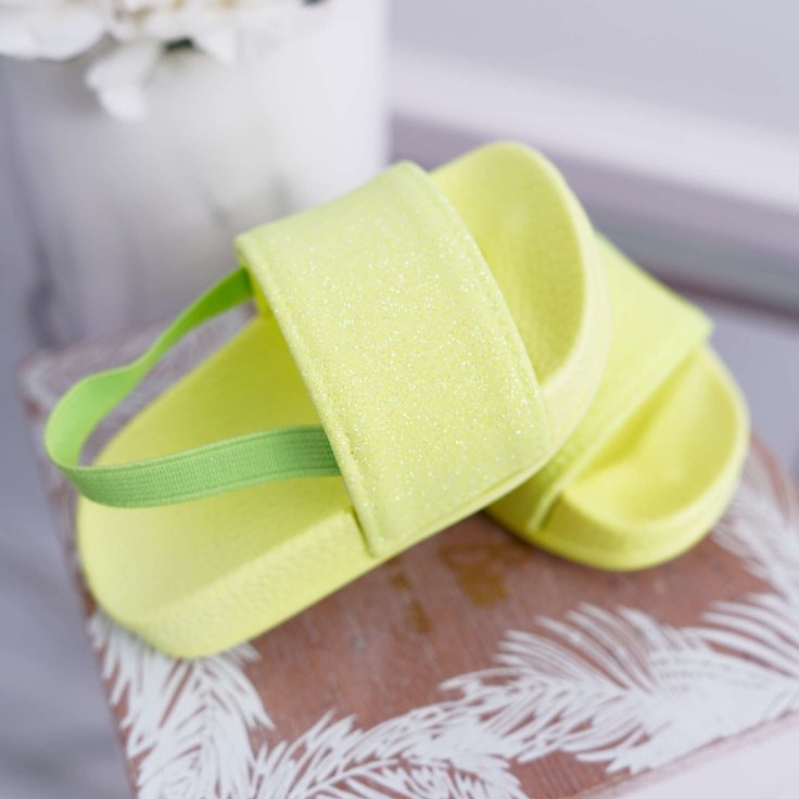 FRROCK Chaussons Fille Brocart Citron Vert Rimia jaune 2