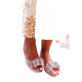 Lu Boo | Ballerines Caoutchouc Meliski Bow Blanc Cindela incolore 2