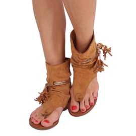 SEA Sandales Tongs Femme Camel SL1011 Madrit multicolore 2