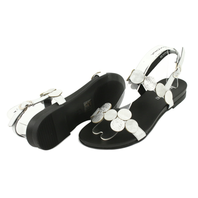 M.Daszyński Daszyński MR1958-1 sandales argentées avec cercles 2