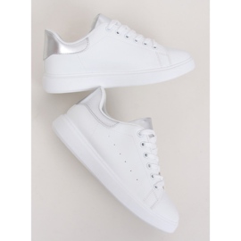 Baskets femme blanches LA85P Argent 1