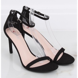 Sandales noires sur talon haut NF-31P Noir le noir 2