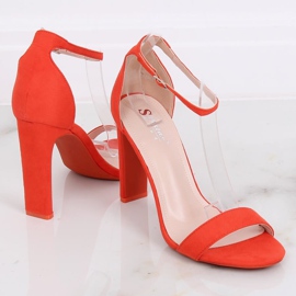 Sandales à talons oranges NF-37P Orange multicolore 1