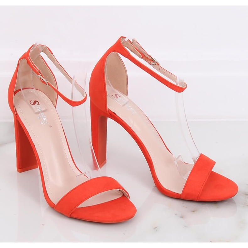 Sandales à talons oranges NF-37P Orange multicolore 2