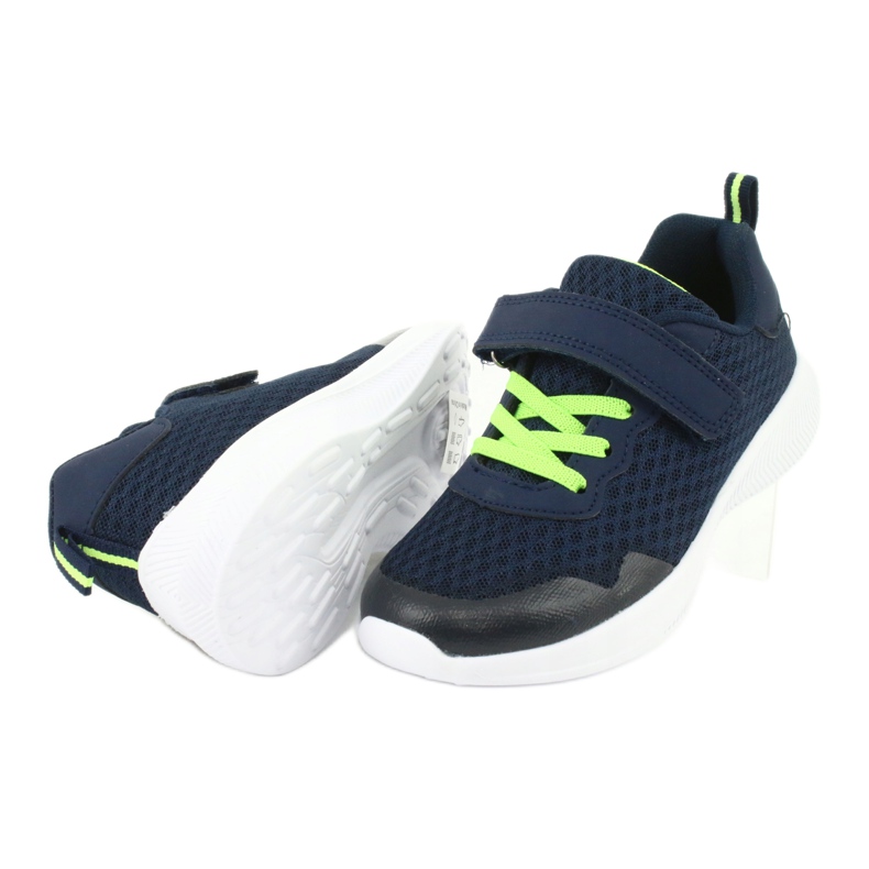 Chaussures de sport pour Velcro Navy Blue / Green News 20Z55-2312 bleu 3