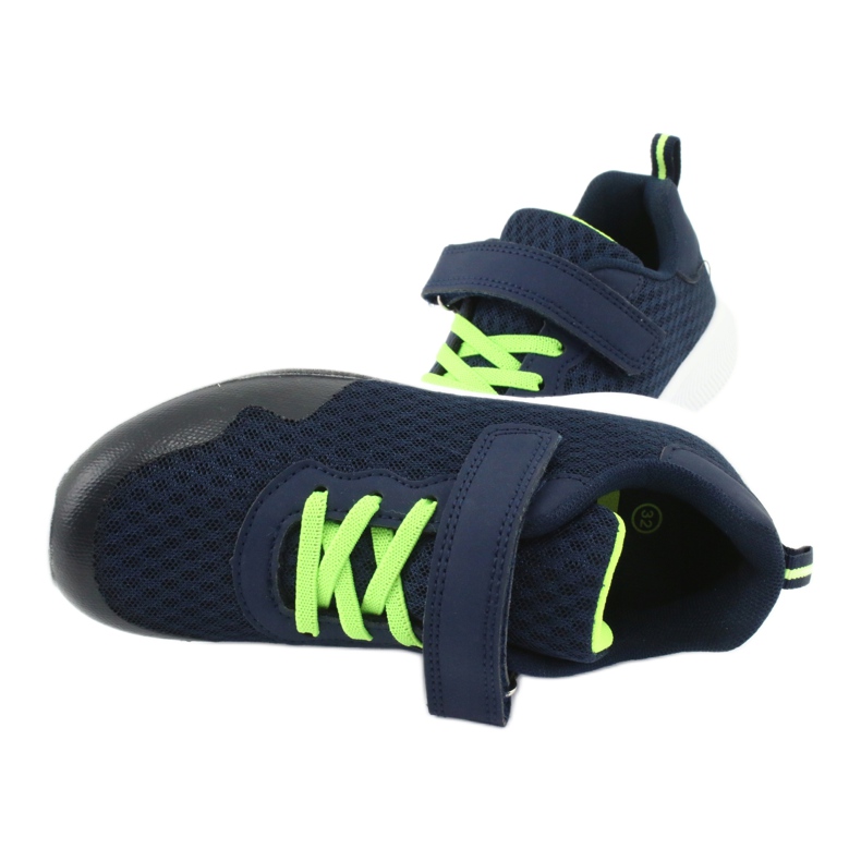 Chaussures de sport pour Velcro Navy Blue / Green News 20Z55-2312 bleu 4