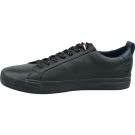 Chaussures Tommy Hilfiger Flag Detail Leather Sneaker M FM0FM02576 Bds le noir 1
