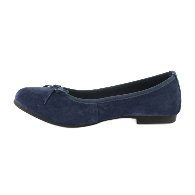 Filippo Ballerines en cuir bleu marine avec nœud DP1231 / 20 1