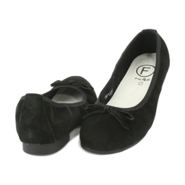 Filippo Ballerines en cuir noir avec nœud 2