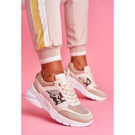 Chaussures Sport Femme Beige Glitter Lisbon 1