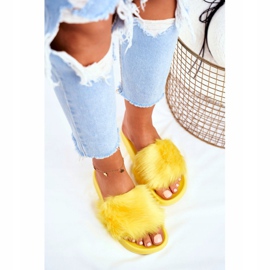 Chaussons Femme Avec Fourrure Fourrure Jaune 3