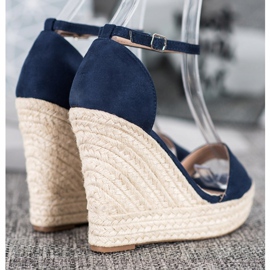 SHELOVET Sandales compensées sexy bleu 1