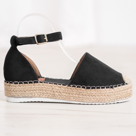SHELOVET Espadrilles ajourées noir 2