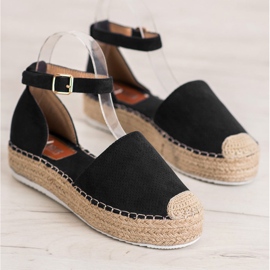 SHELOVET Espadrilles ajourées le noir 3
