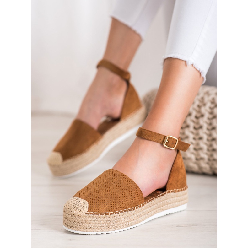 SHELOVET Espadrilles ajourées brun 1