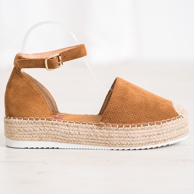 SHELOVET Espadrilles ajourées brun 2